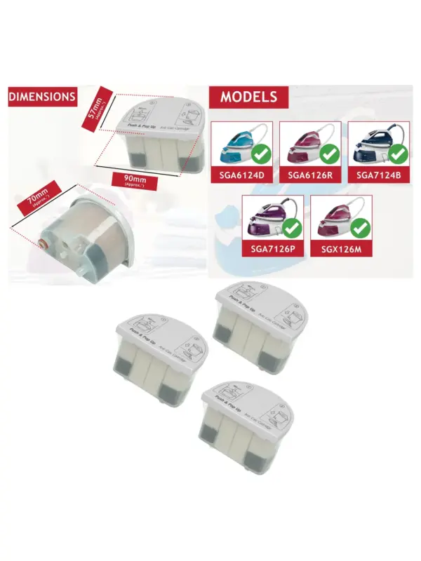 Beko Anticalc Filter (3-Pack) for Steam Iron SGA7124B/SGA7126P/SGX126M