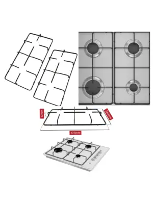 Beko Belling Gas Cooker Hob Pan Grate Support 475x230mm 2 pcs