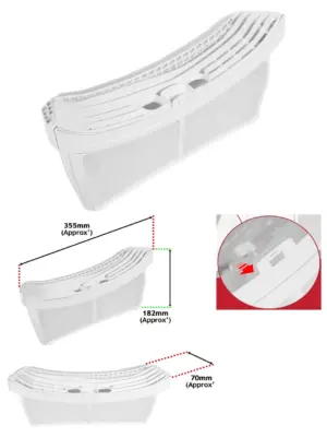 Beko Dryer Fluff Filter Cage Replacement fits DCB93166W and DCR93161W