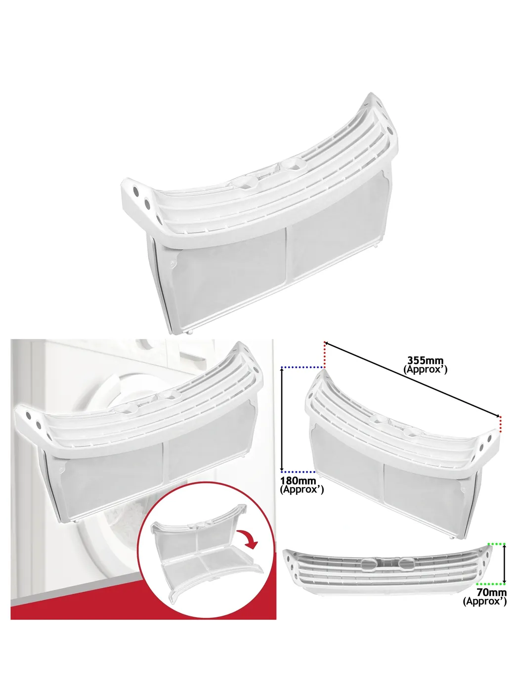 Beko Dryer Lint Filter Mesh Screen Replacement Part 2972300100
