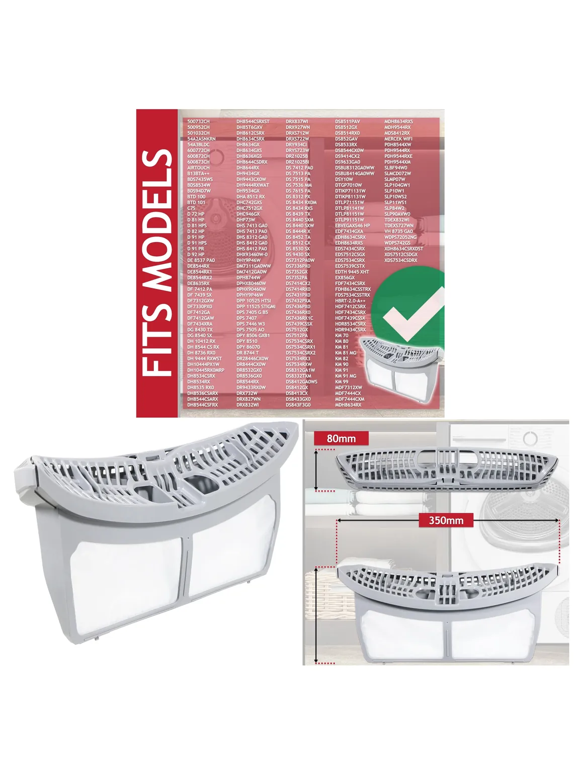 Beko Dryer Lint Filter Mesh Screen – Replacement Part 2975680300