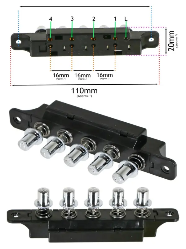 Beko Kitchen Hood Push Button Switch – 5‑Speed Vent Control