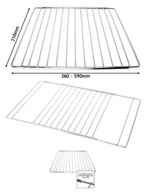 Beko Oven Adjustable Extendable Rack – 310‑360‑590 mm