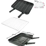 Beko Oven Grill Pan with Detachable Handles, Adjustable Shelf & Rack