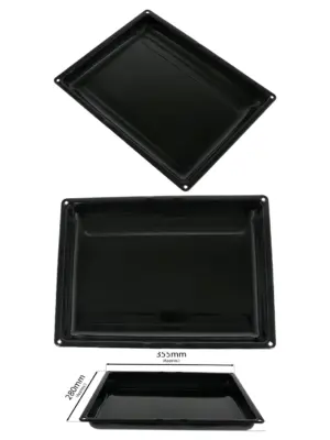 Beko Small Enamel Oven Grill Pan with Drip Tray for Baking 355x280mm