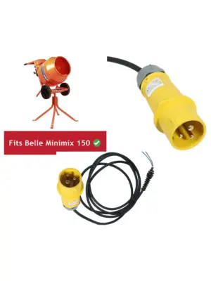 Belle Minimix 150 Cement Mixer Replacement Power Cord M12 110V