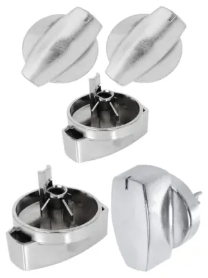 Belling Chrome Silver Hotplate Knob Switch - Replacement Set of 3