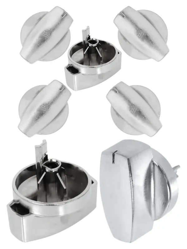 Belling Hotplate Knob Switch – Chrome Silver Replacement, Pack of 6