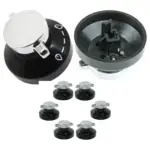 Belling New World Stoves Cooker Hob Knob Set – Black/Silver