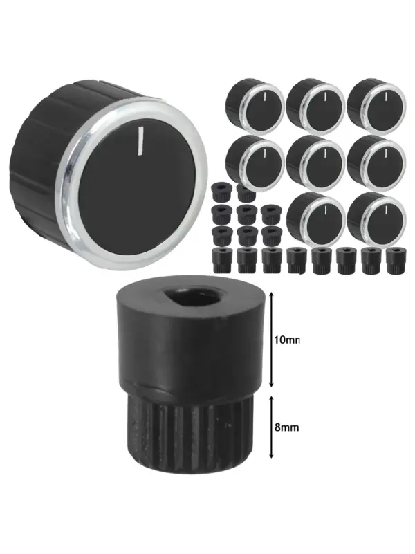 Belling Oven Control Knob Set – Black Dial with 8 Adapters
