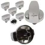 Belling Oven Control Knob – Silver/Chrome Replacement Set of 5