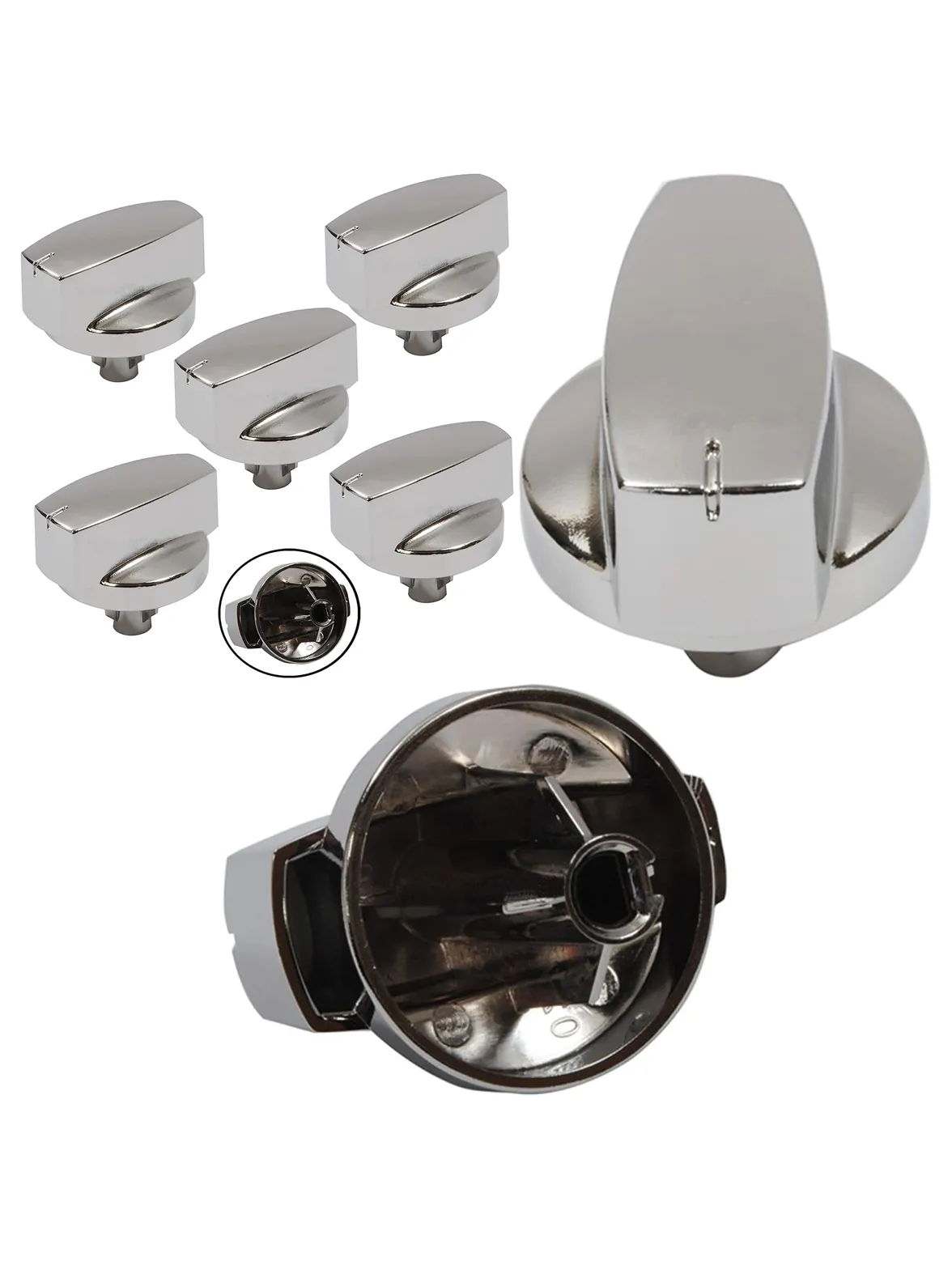 Belling Oven Control Knob – Silver/Chrome Replacement Set of 5