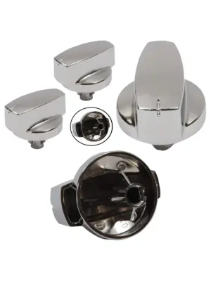 Belling Oven Control Knob Silver Chrome Switch 1000DF Pack of 2