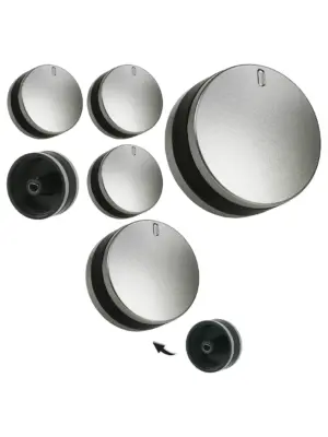 Belling Oven Knob Set – Fits LAM3200/3204/3401, Silver/Black