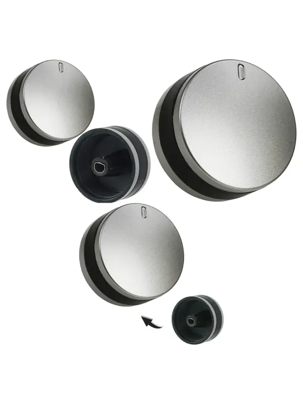 Belling Oven Knob Set for LAM3200/3204/3401 – Silver & Black
