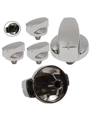 Belling Oven Knob Set Silver Chrome Replacement Switches
