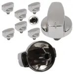 Belling Silver Chrome Oven Knob Set – 6 Replacement Switches