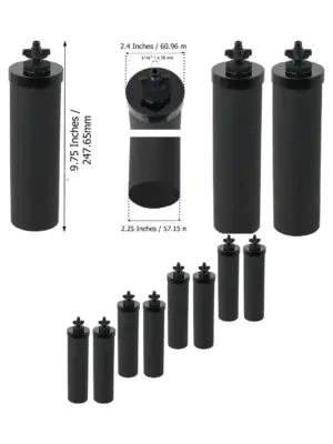 Berkey Black Water Filter Cartridges – Pack of 8 Replacement Elements