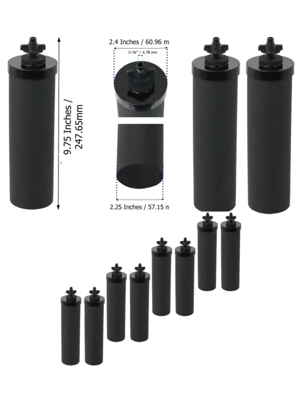 Berkey Black Water Filter Cartridges – Pack of 8 Replacement Elements