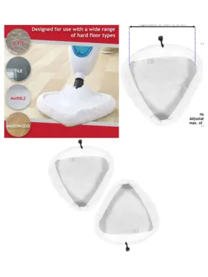 Bionaire Steam Mop Microfiber Pads – Reusable Cloth Cover, 2-Pack