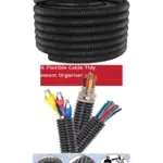 Black 10m Flexible 51mm Cable Sleeve – Wire Organizer