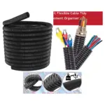 Black 51mm Flexible Cable Management Sleeve – 20m