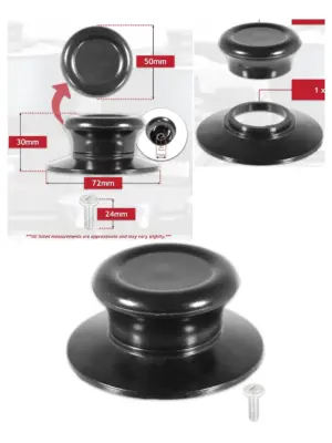 Black Bakelite Pan Lid Knob – Kitchen Cookware Replacement Handle