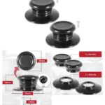Black Bakelite Pan Lid Knob Set - 2 Replacement Handles for Cookware