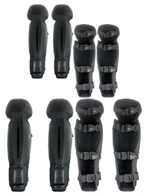Black Chainsaw Safety Knee & Shin Guards – 2 Pairs One Size