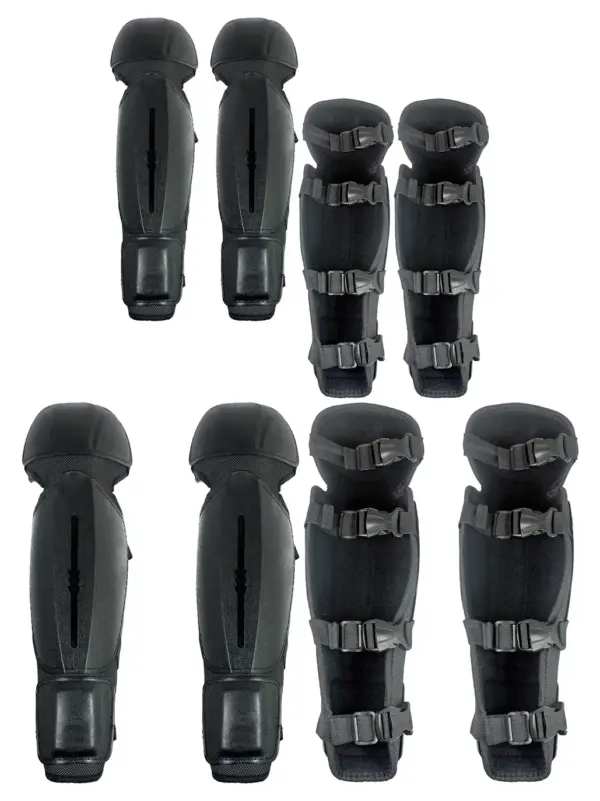 Black Chainsaw Safety Knee & Shin Guards – 2 Pairs One Size