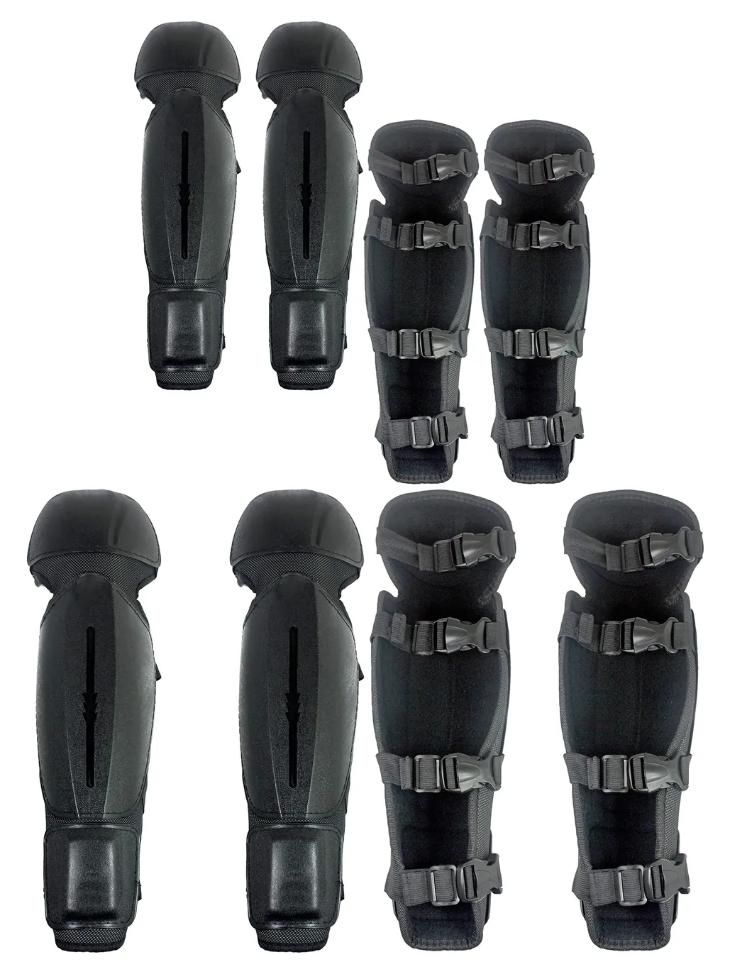 Black Chainsaw Safety Knee & Shin Guards – 2 Pairs One Size