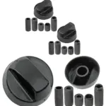 Black Control Knob & Adapter for RangeMaster Cooker