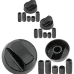 Black Control Knob & Adapter for Tricity Bendix Oven Hob