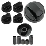 Black Control Knob & Adapter Set for Baumatic Cooker Oven Hob