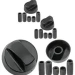 Black Control Knob & Adapter Set for Creda Cooker Oven Hob