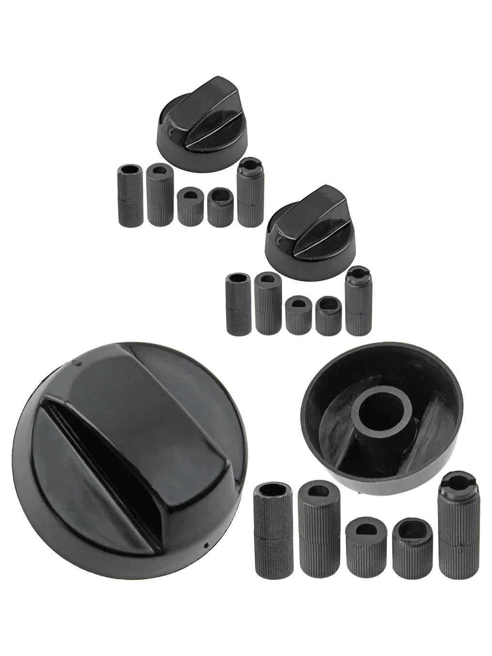 Black Control Knob & Adapter Set for Creda Cooker Oven Hob