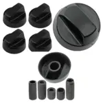Black Control Knob & Adapter Set for Proline Cooker Hob – 4 pcs