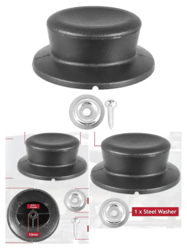 Black Curved Pan Lid Handle Replacement – Round Kitchen Cookware Knob