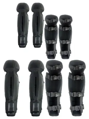 Black Garden Knee & Shin Protective Guard Set – 2 Pairs, One Size