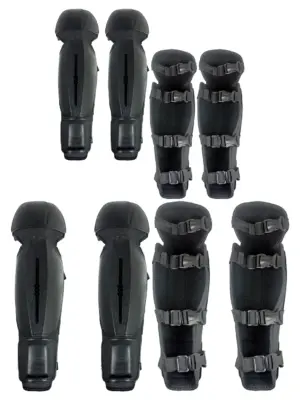 Black Knee & Shin Guards for Brushcutter & Rotavator – 2 Pairs