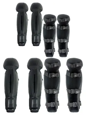 Black Knee & Shin Protection Set – 2 Pairs for Grass Trimmers