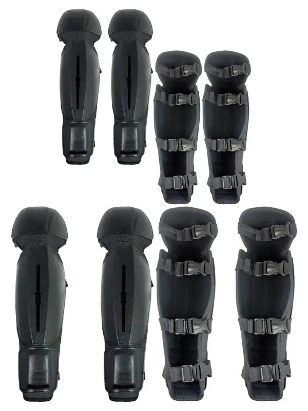 Black Knee & Shin Protection Set – 2 Pairs for Grass Trimmers