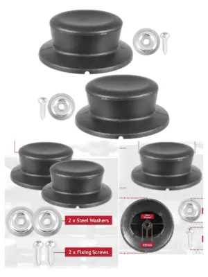 Black Pan Lid Handle Replacement Set – Round Curved Grip