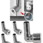 Black Push‑Fit Radiator Valve 4 Pack 15mm Reducing Elbow Compression