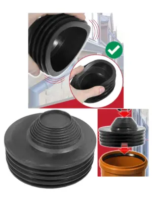 Black Push‑Fit Waste Reducer for 32‑50mm Soil Pipe Drainage Adapter