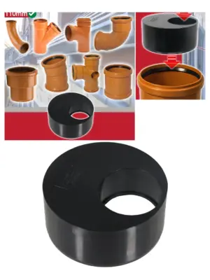Black PVC Solvent Weld Pipe Reducer 110mm to 56mm for Soil & Waste