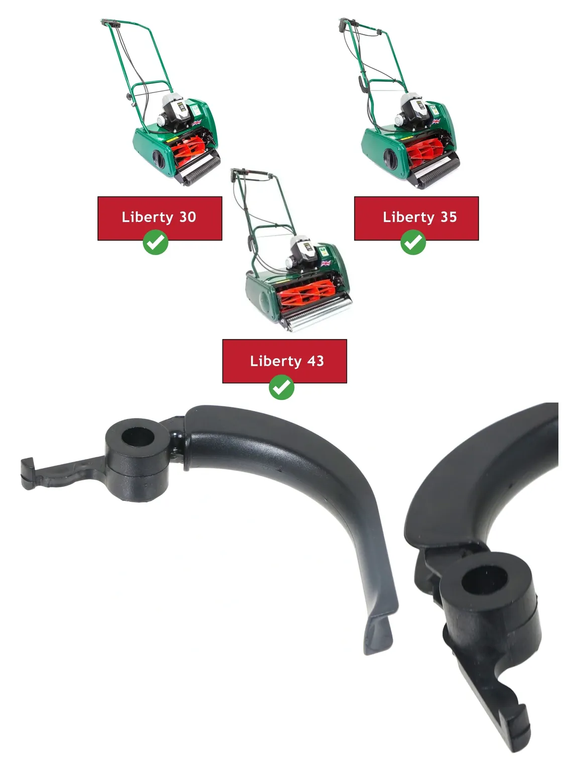 Black Replacement Handle Lever for Allett Liberty 30/35/43 Cylinder Mower