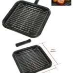 Black Square Grill Pan with Detachable Handle & Rack – 11in Non‑Stick