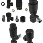Black TRV with Lockshield & Liquid Sensor 10-15mm - 4 Pack