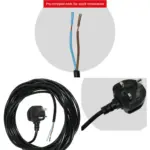 Blaupunkt 8.4m Black Power Cord with UK Plug for Lawn Mower & Strimmer